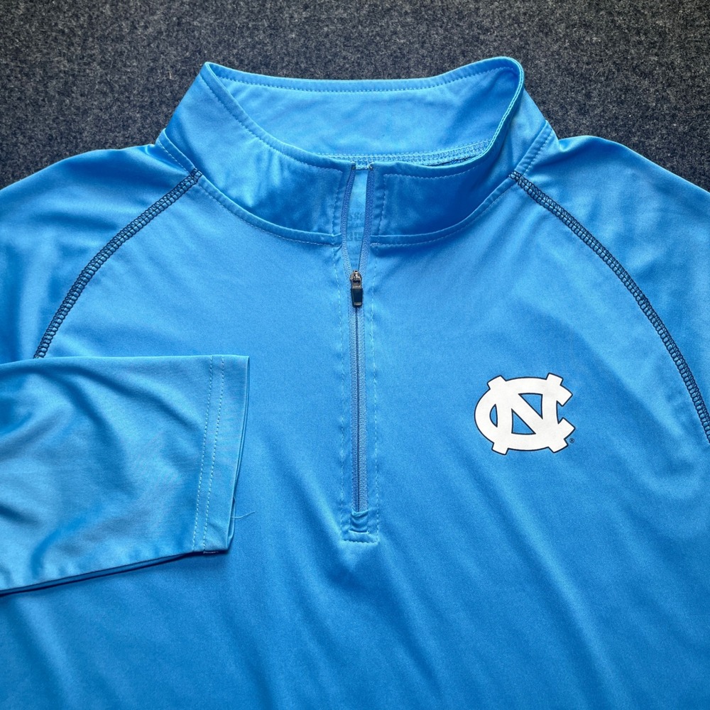 Colosseum Quarter Zip Pullover Mens XL Blue Excellent UNC Tar Heels Raglan Top